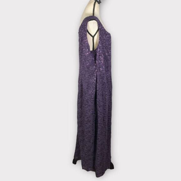 Alex Evenings Cocktail Dress Women's Plus 22W Purple Lace Sleeveless Midi NWT - Picture 6 of 13